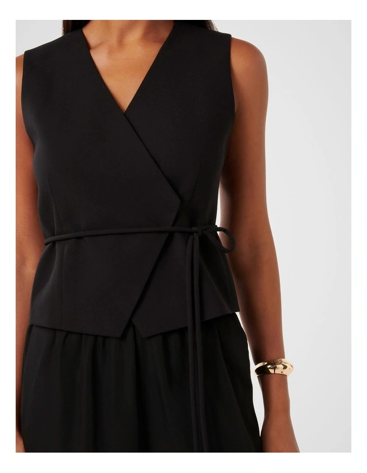 Cari Asymmetrical Waistcoat in Black image 4