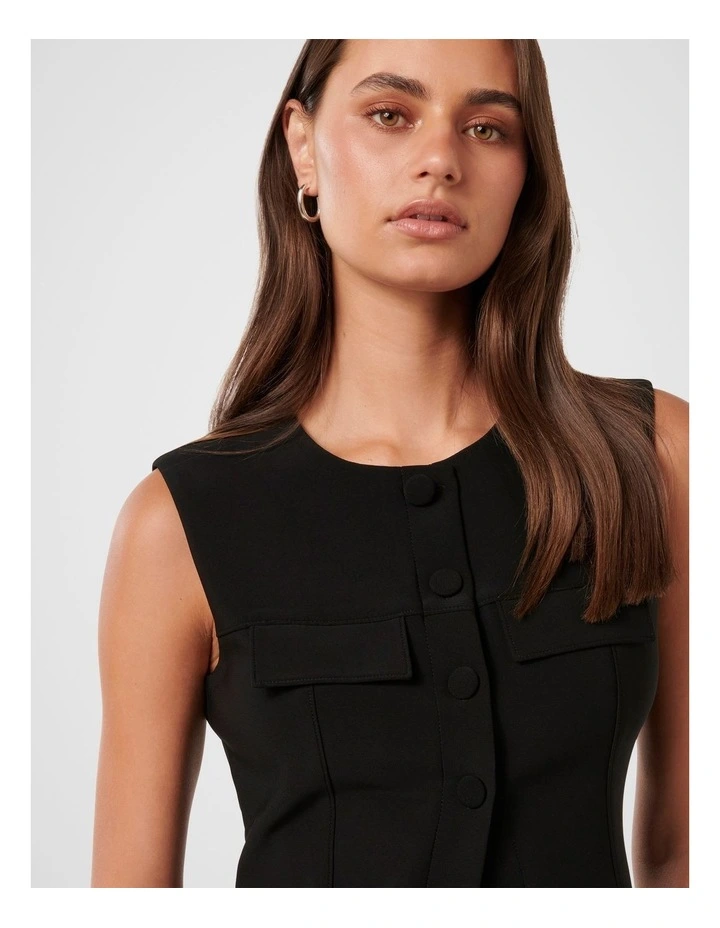 Kylie Utility Vest Top in Black image 4