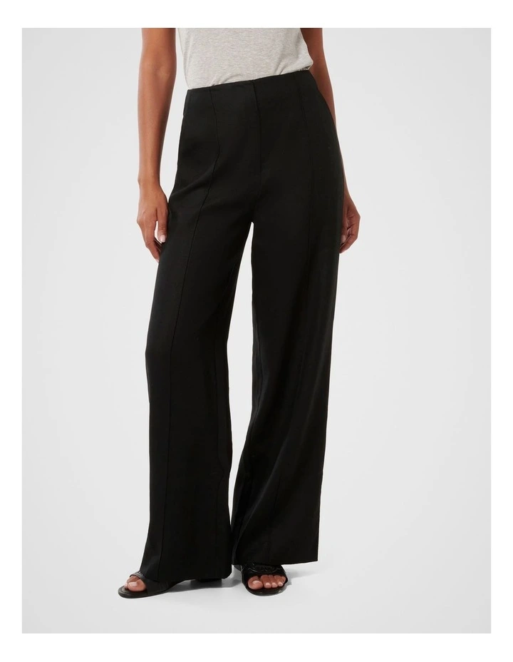 Posey Linen Wide Leg Pants in Black image 1