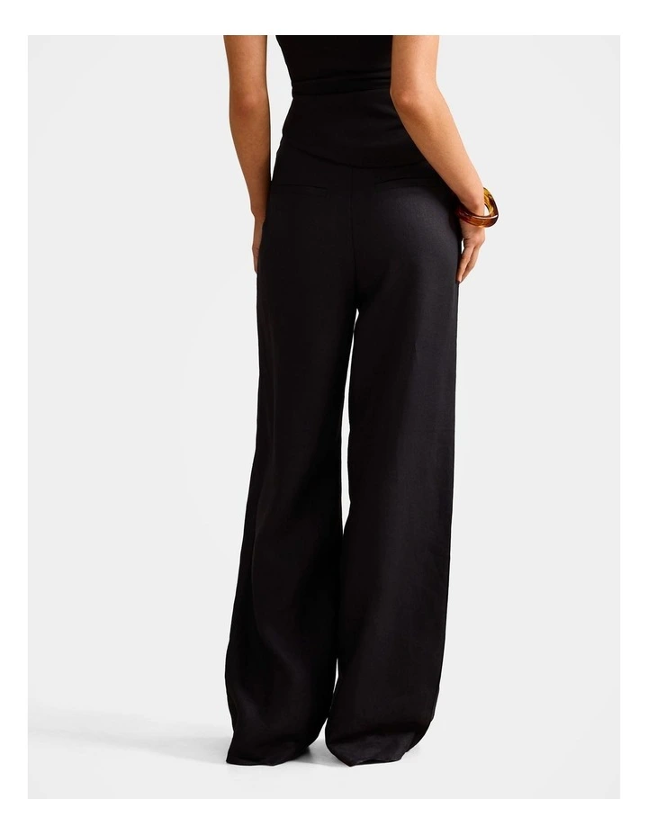 Posey Linen Wide Leg Pants in Black image 2