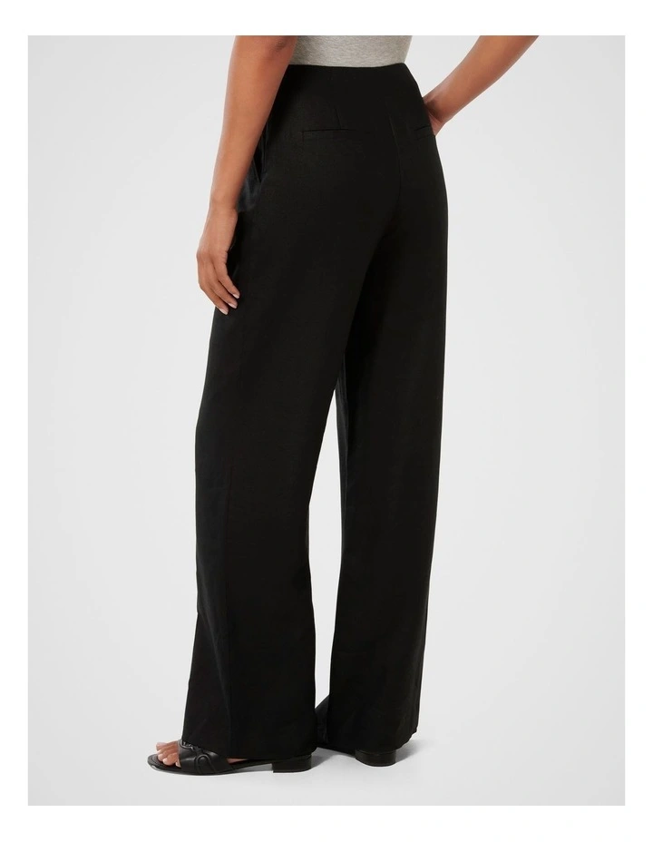 Posey Linen Wide Leg Pants in Black image 2