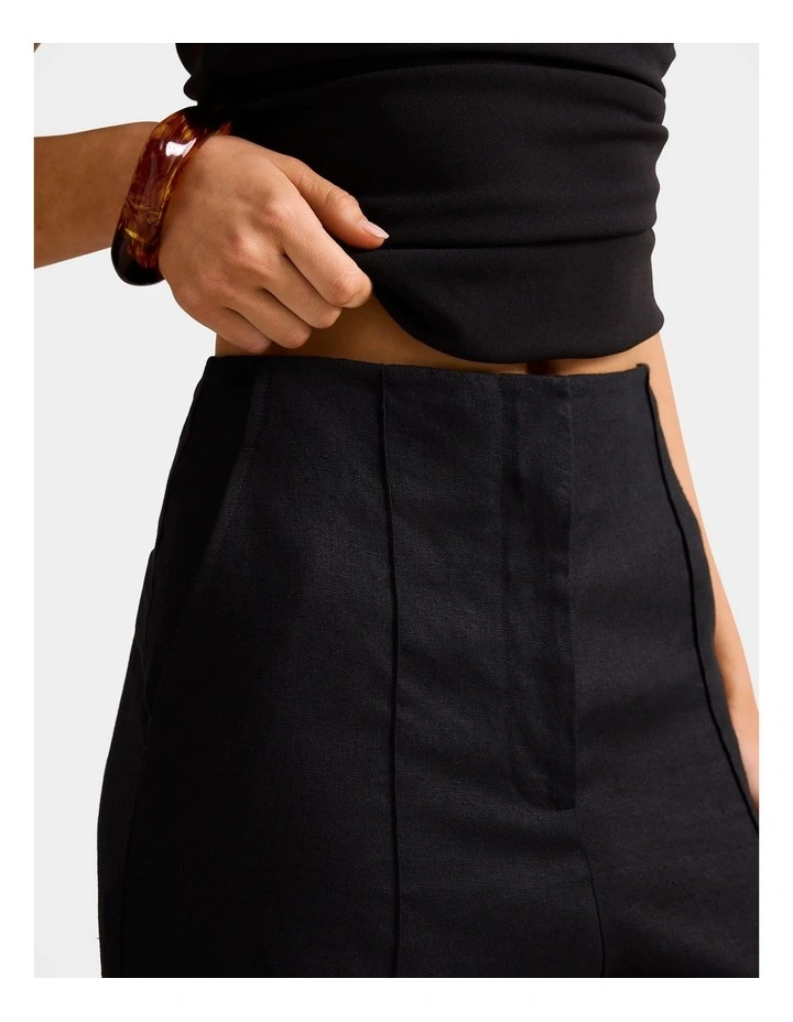 Posey Linen Wide Leg Pants in Black image 4
