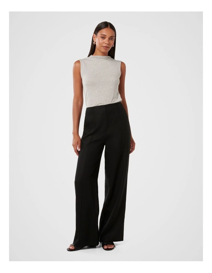 Posey Linen Wide Leg Pants in Black image 5