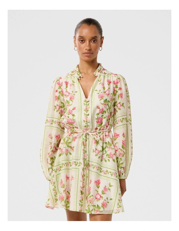 Tamila Printed Mini Dress in Pink Bellview Floral image 1
