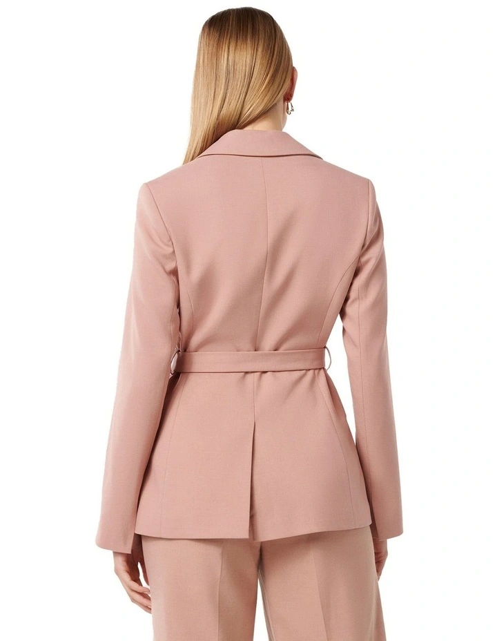 Iris Belted Blazer in Pink image 2