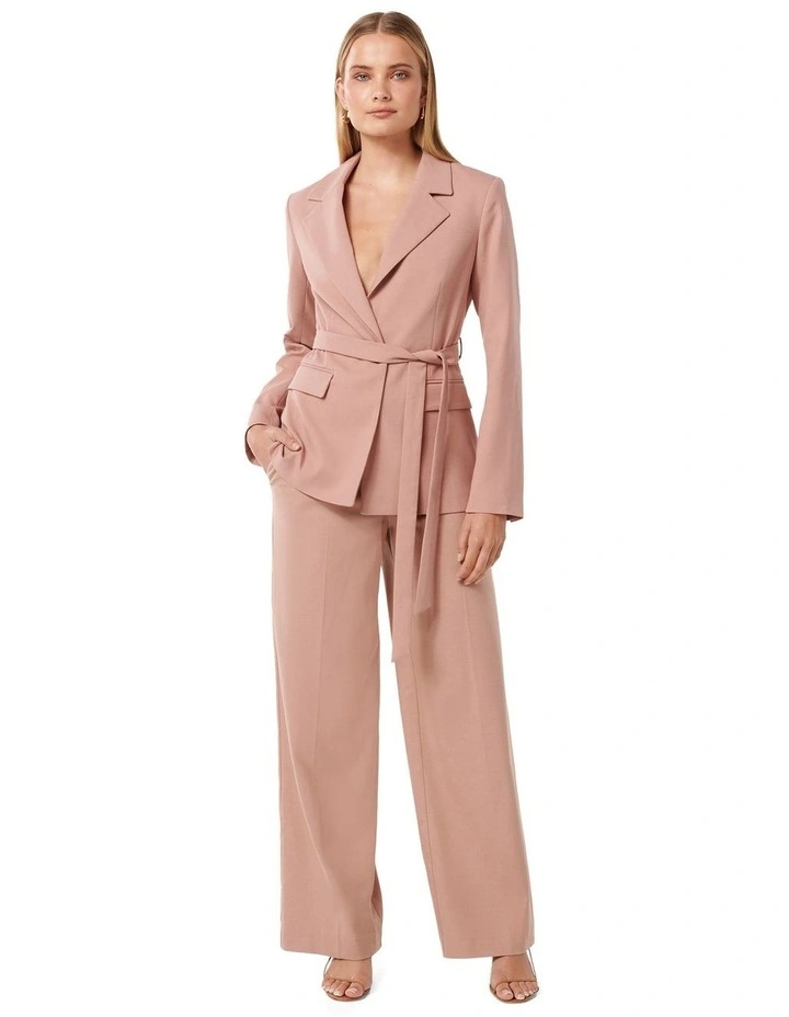Iris Belted Blazer in Pink image 5