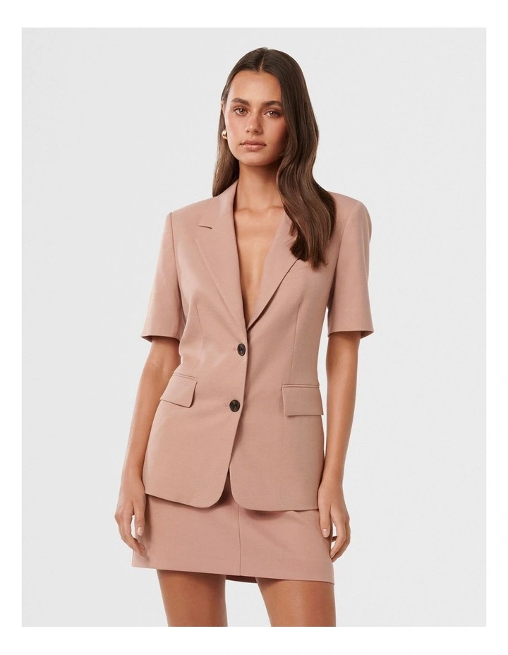Iris Short Sleeves Jacket in Pink image 1