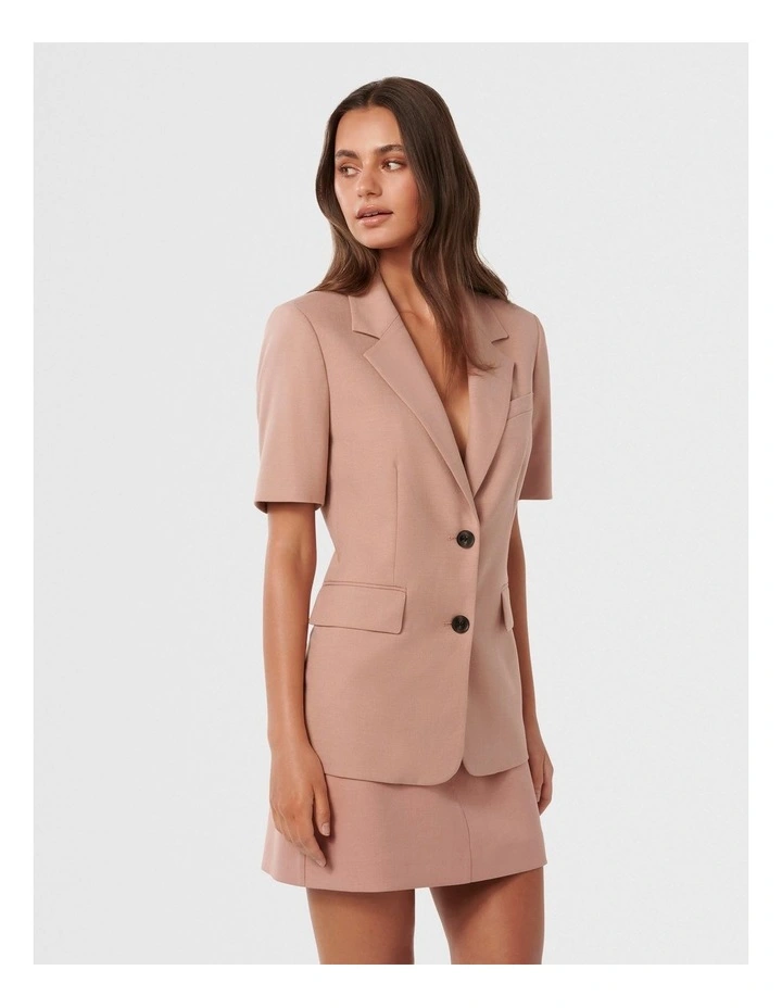 Iris Short Sleeves Jacket in Pink image 3