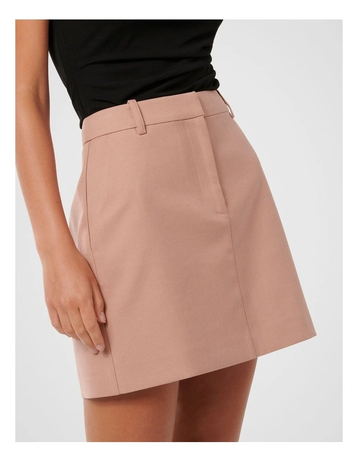 Iris Tailored Mini Skirt in Pink image 3