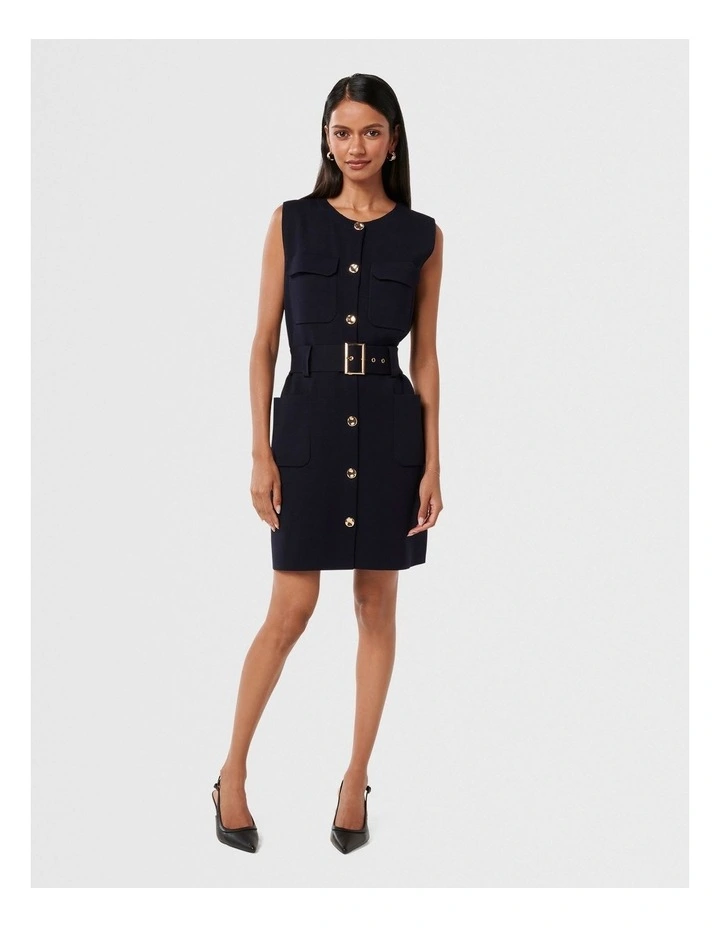 Parker Luxe Utility Mini Dress in Navy image 5