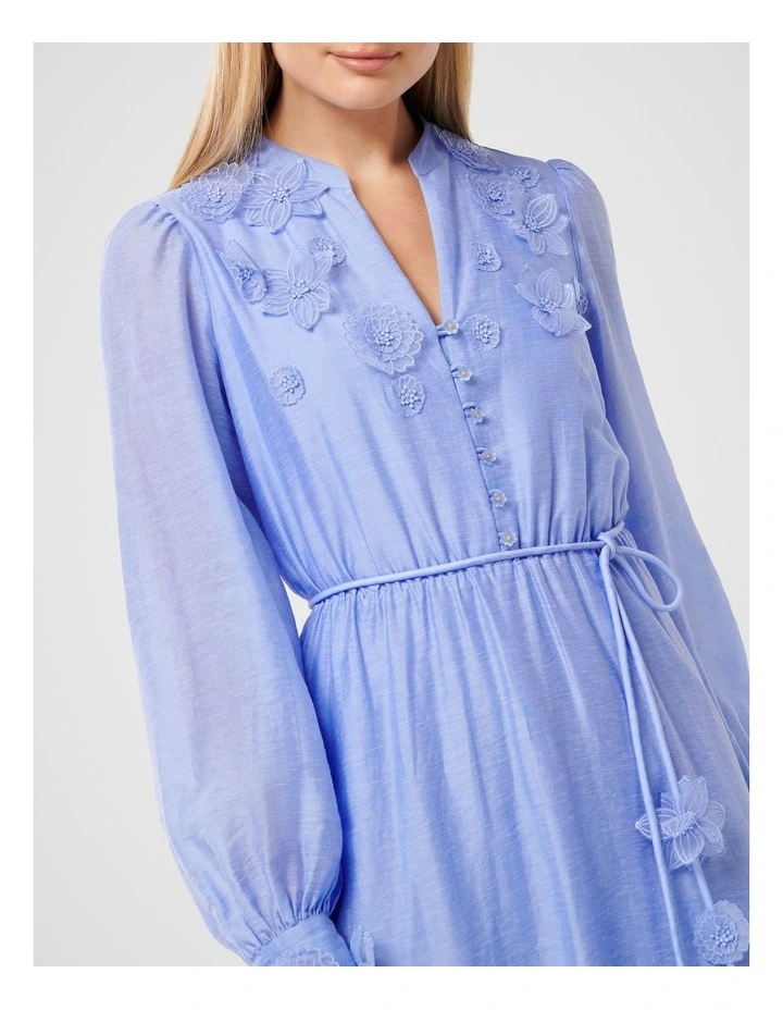 Yasmin Floral Midi Dress in Blue