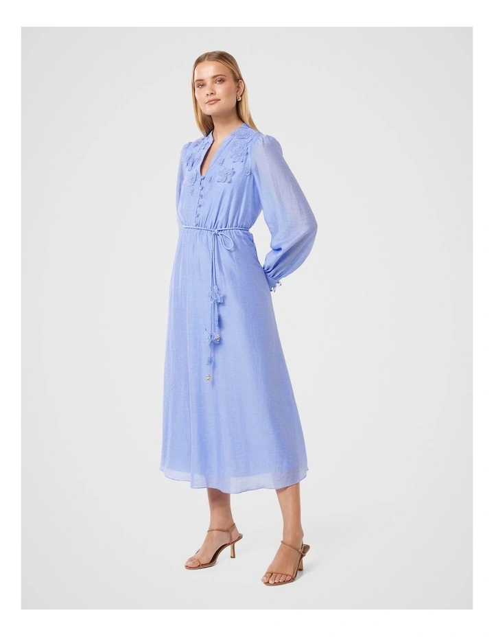 Yasmin Floral Midi Dress in Blue