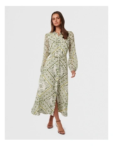 Penelope Printed Maxi Dress in Green