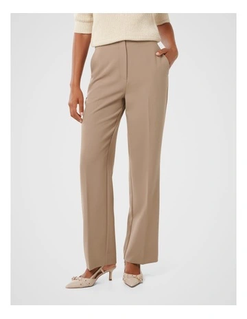 Fiora Straight Leg Pant in Beige