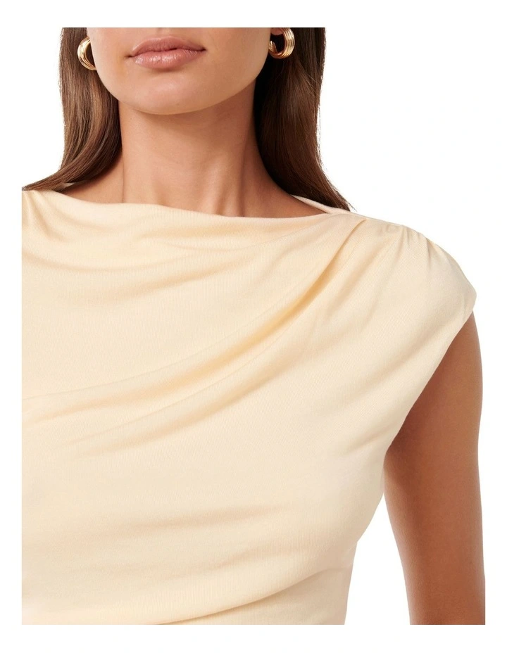 Tilda Ruched Shoulder Top in Yellow image 4