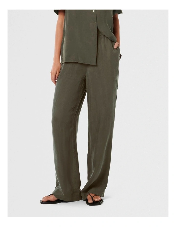 Emma Cupro Wide Leg Pants in Green image 1