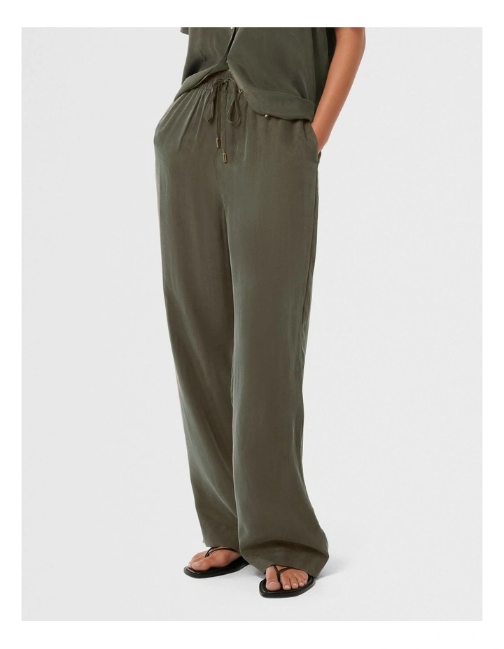 Emma Cupro Wide Leg Pants in Green image 3