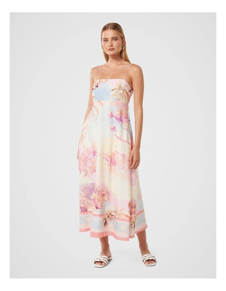 Joanne Linen Midi Dress in Multi image 1