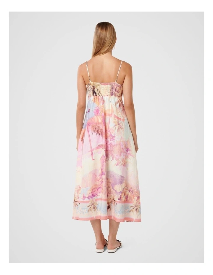 Joanne Linen Midi Dress in Multi image 2