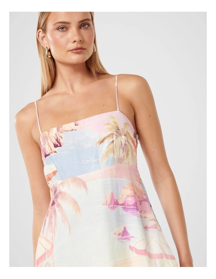 Joanne Linen Midi Dress in Multi image 4