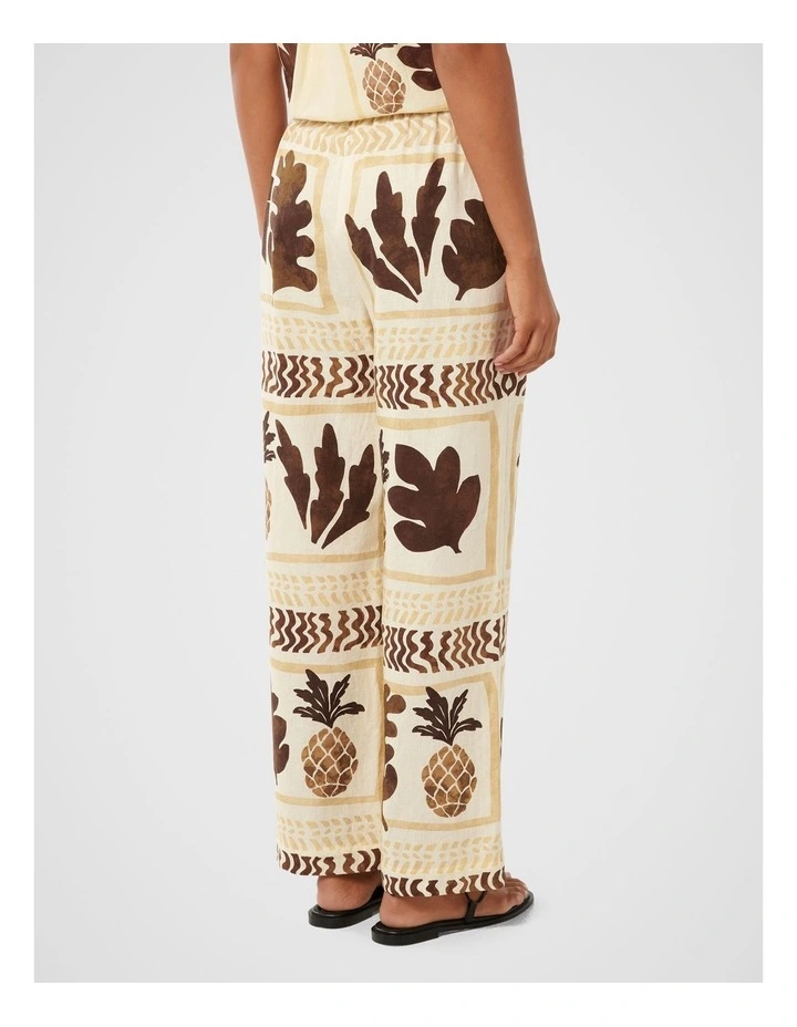 Frankie Linen Straight Leg Pants in Cream image 2