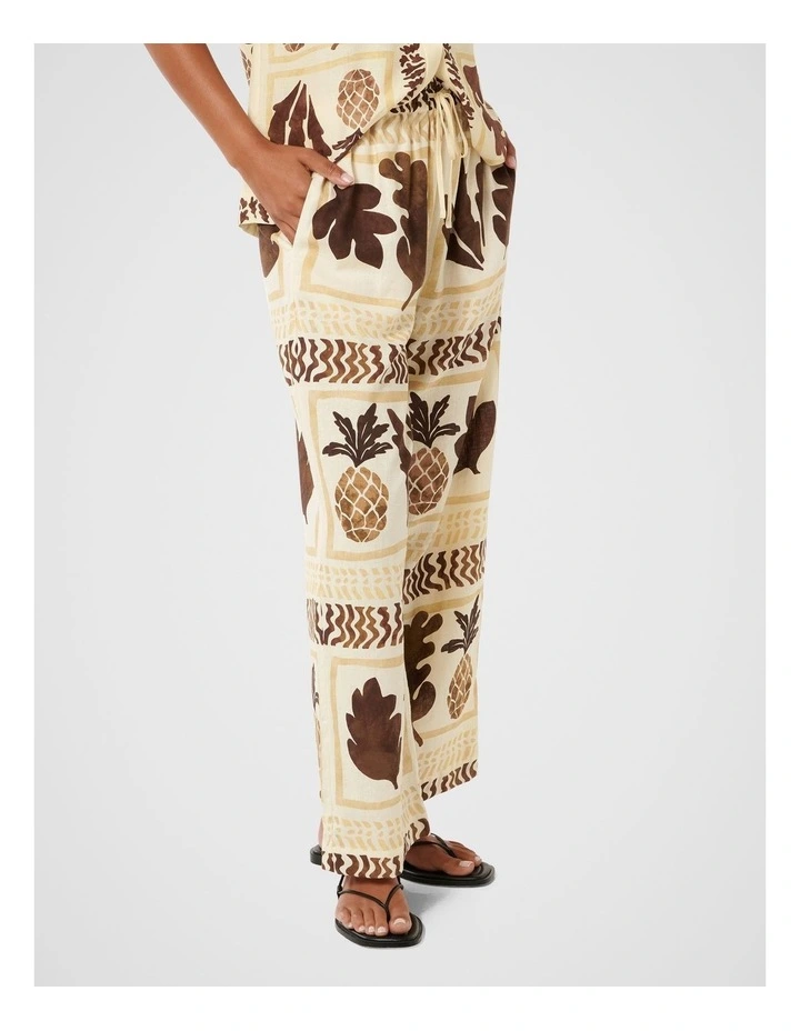 Frankie Linen Straight Leg Pants in Cream image 3