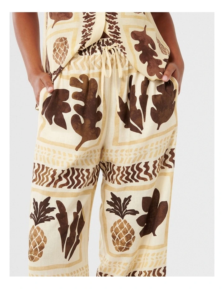 Frankie Linen Straight Leg Pants in Cream image 4
