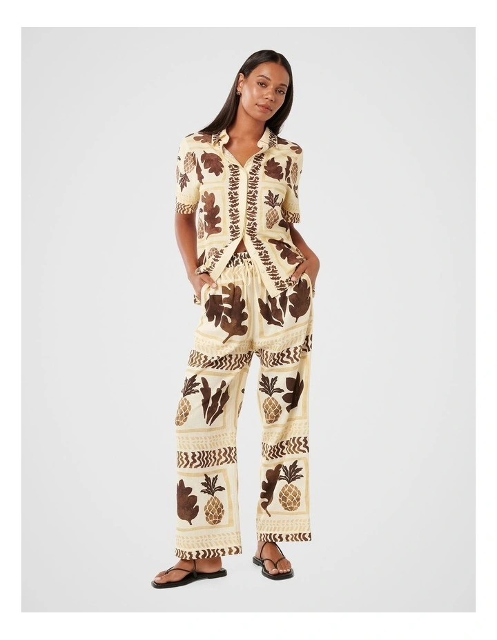 Frankie Linen Straight Leg Pants in Cream image 5