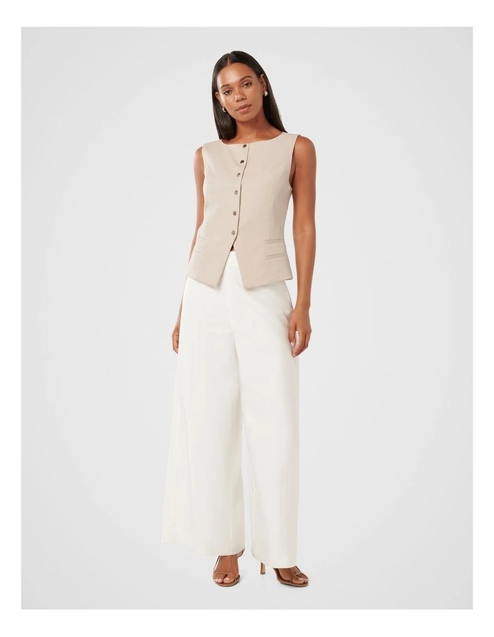 Bea Snap Front Vest in Beige image 5