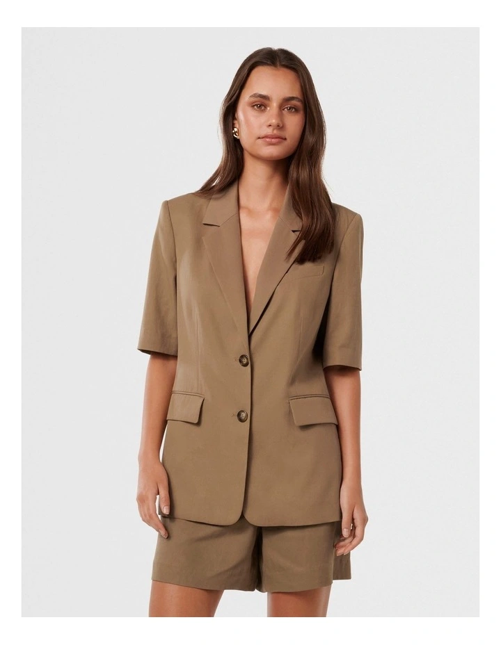 Bowie Short Sleeves Jacket in Brown image 1