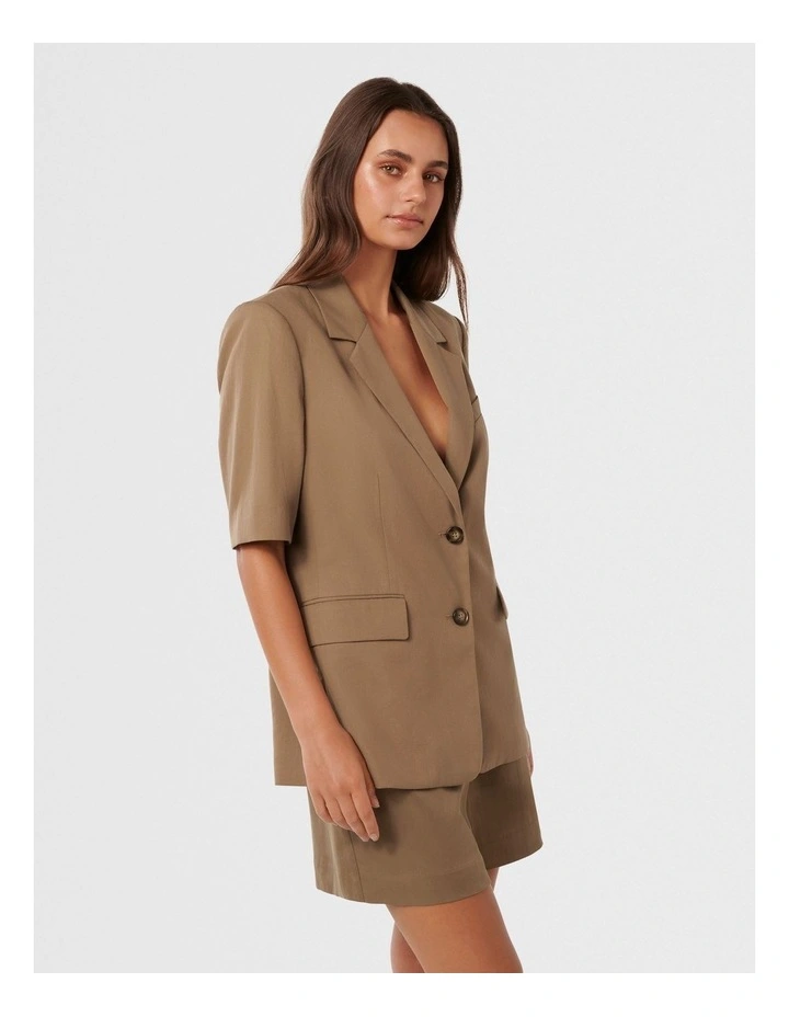 Bowie Short Sleeves Jacket in Brown image 3