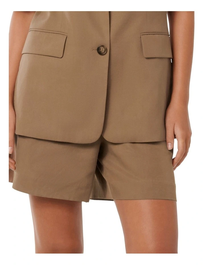 Bowie Tailored Shorts in Brown image 1