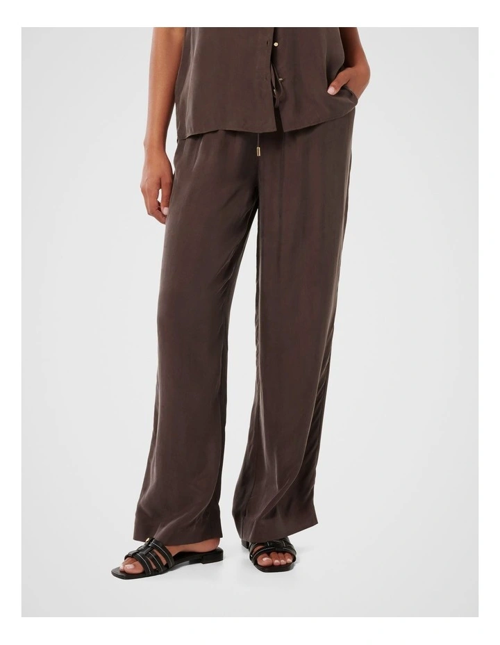 Emma Cupro Wide Leg Pants in Brown image 1