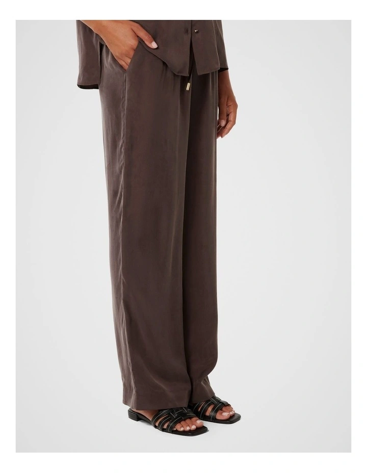 Emma Cupro Wide Leg Pants in Brown image 3