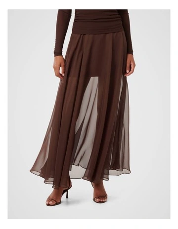 Lisette Sheer Maxi Skirt in Brown