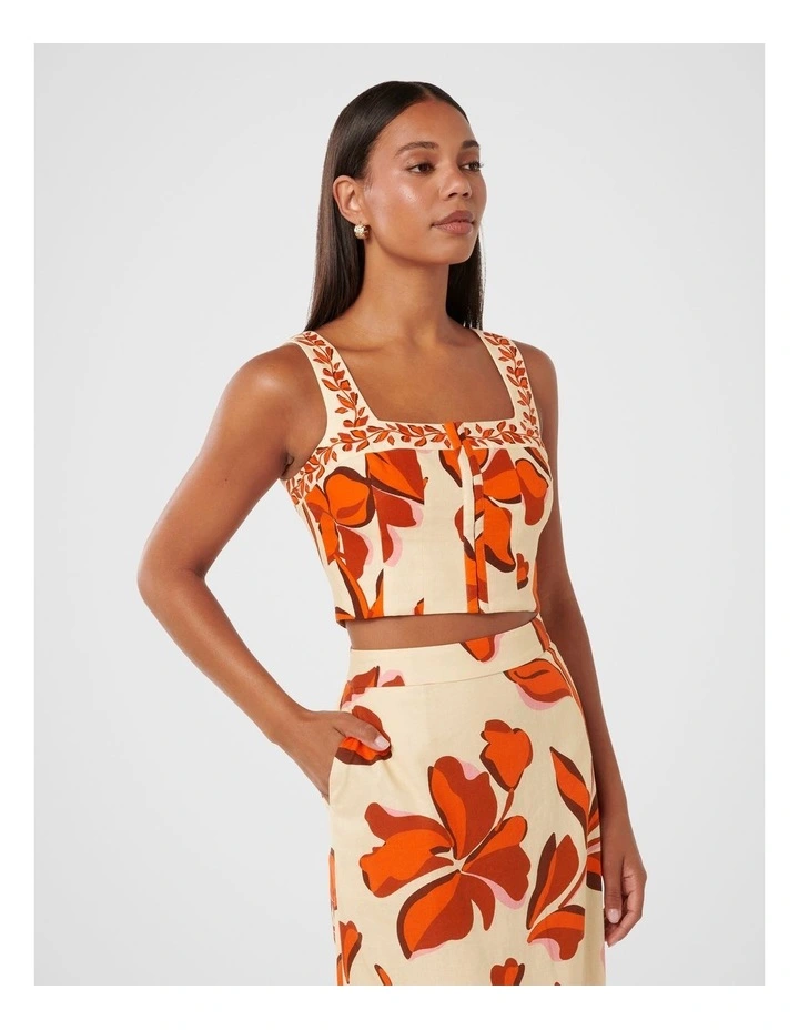 Orla Square Neck Bustier Top in Multi image 3