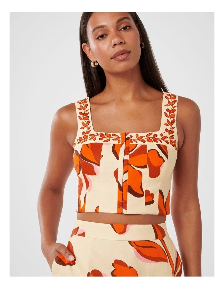 Orla Square Neck Bustier Top in Multi image 4