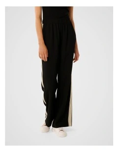 Aleyna Side Striped Wide Leg Pants in Black