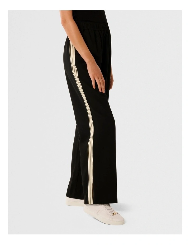 Aleyna Side Striped Wide Leg Pants in Black image 3