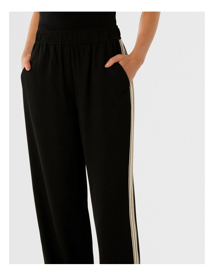 Aleyna Side Striped Wide Leg Pants in Black image 4