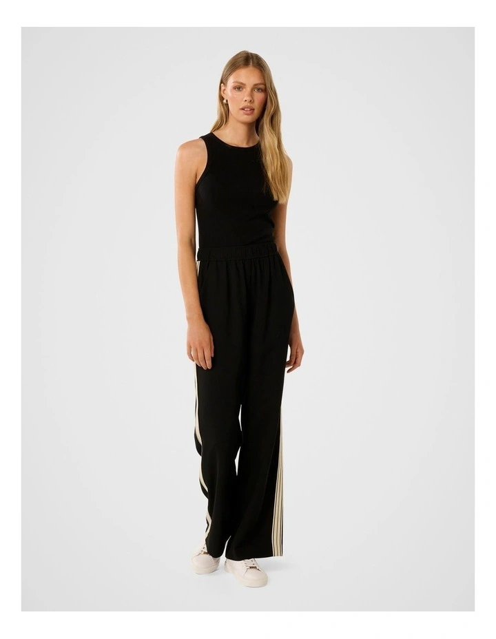 Aleyna Side Striped Wide Leg Pants in Black image 5