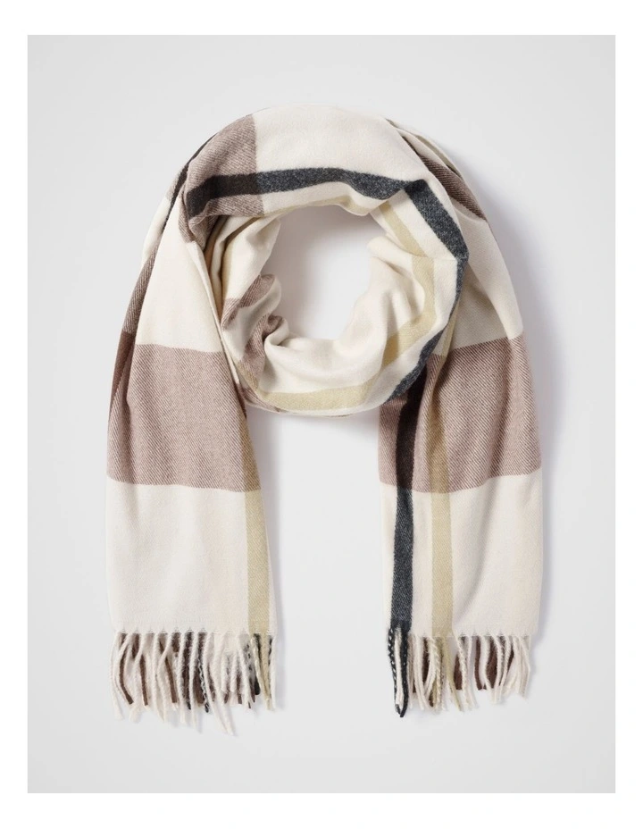 Ada Check Scarf in Brown image 1