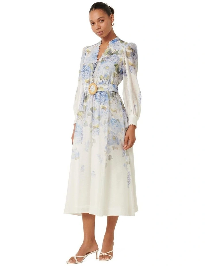 Peyton Trim Detail Midi Dress in Multi image 3