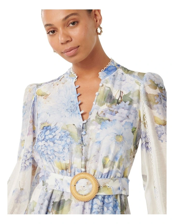 Peyton Trim Detail Midi Dress in Multi image 4