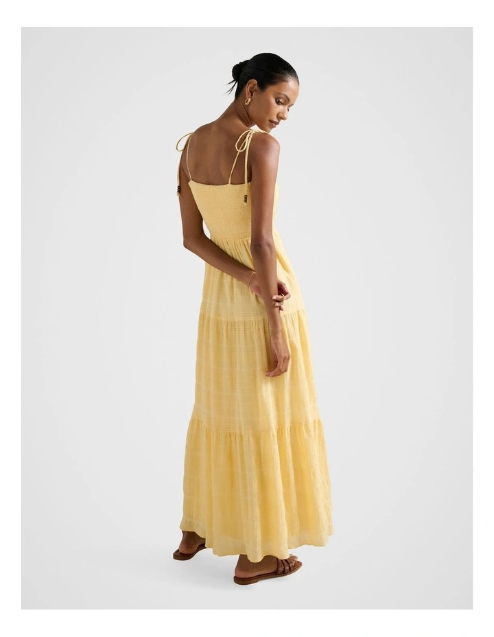 Freya Strappy Tiered Dress in Yellow image 2