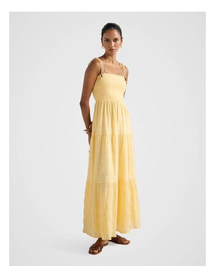Freya Strappy Tiered Dress in Yellow image 3