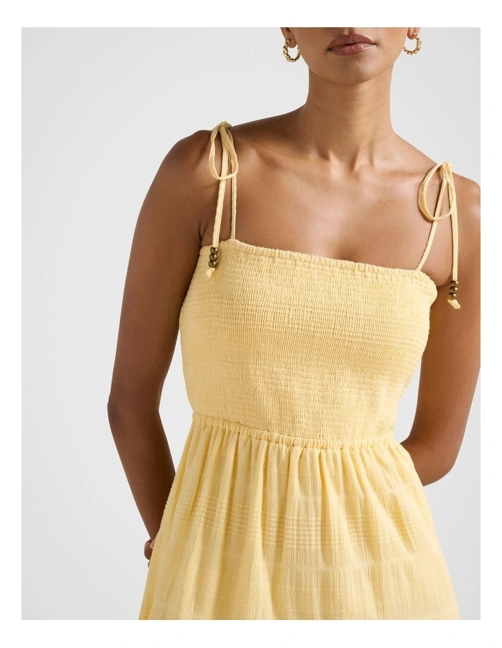 Freya Strappy Tiered Dress in Yellow image 4