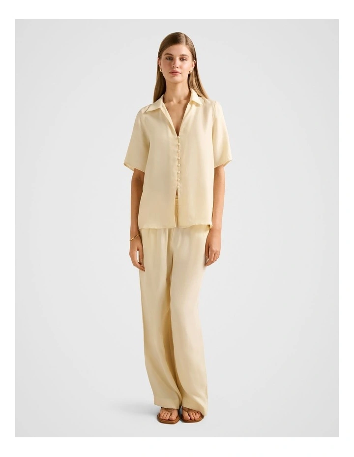 Bella Cupro Button Front Shirt in Yellow image 5