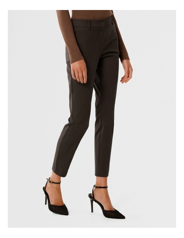 Grace 7/8th Slim Pants in Brown image 3