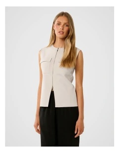 Carmen Utility Knit Top in Grey